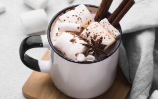 hot marshmallow drink table