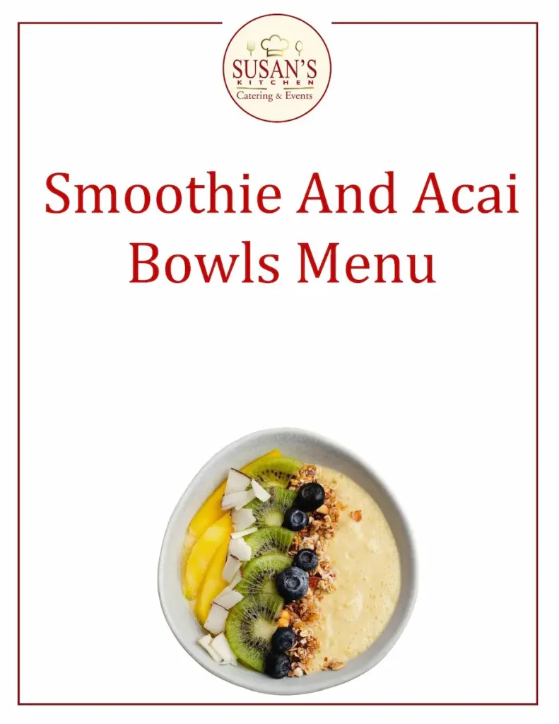 Smoothie And Acai Bowls Menu