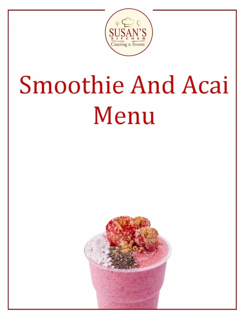 Smoothie And Acai Menu